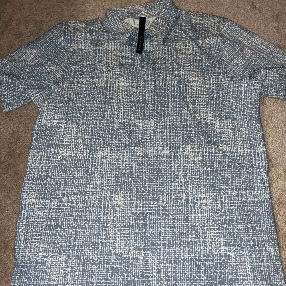Lululemon Athletica Blue and White Polo Shirt
